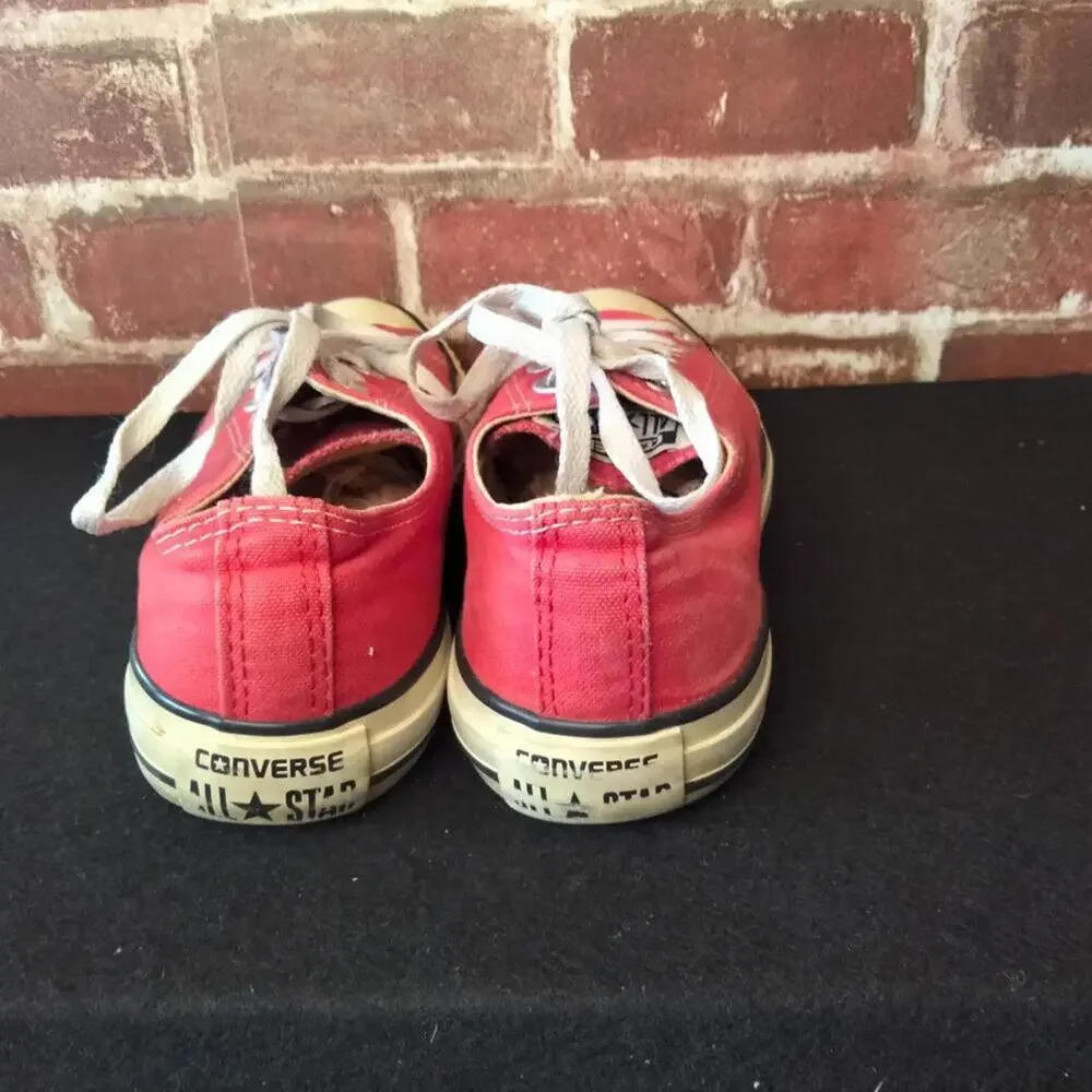 Converse Red Low Top Canvas Sneakers - Picture 3 of 9
